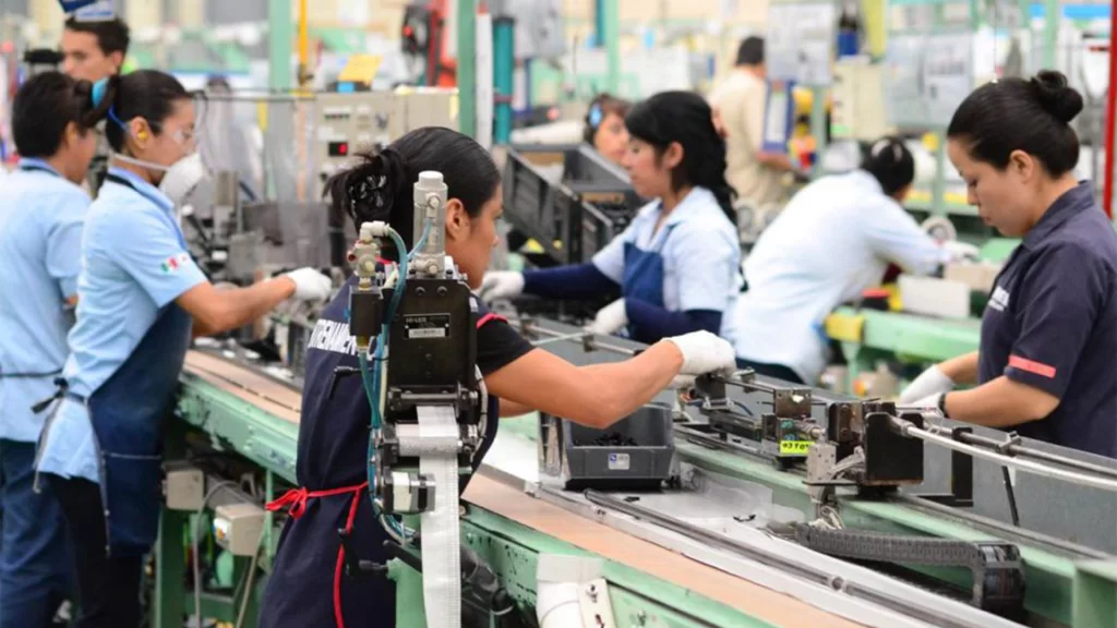 Female workers in an electronics manufacturer.